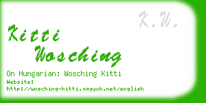 kitti wosching business card